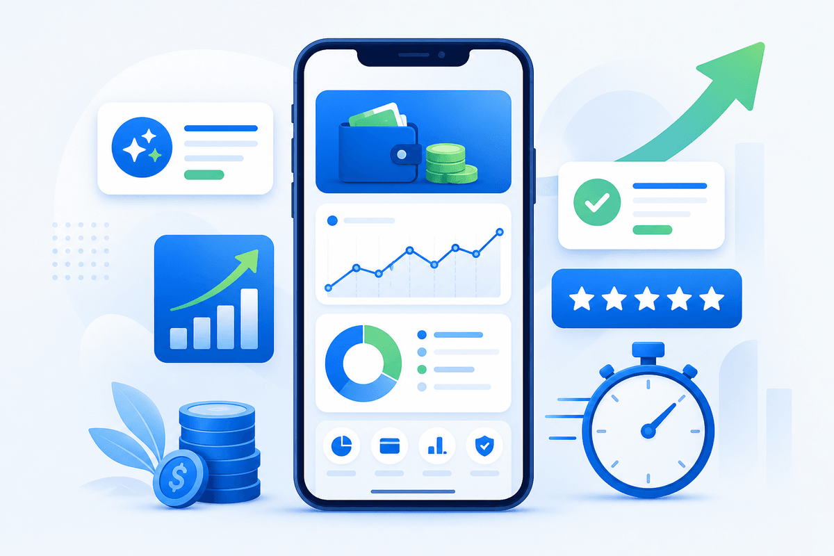 FinTech mobile app case study by moblers — budgeting and analytics dashboard