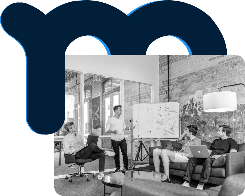 moblers — team collaborating in the studio, with brand mark